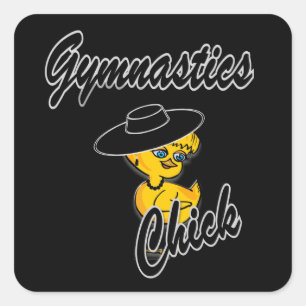 Sticker Carré Gymnastics Chick #4