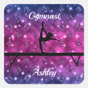 Sticker Carré Gymnastique de flamme