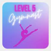 Sticker Carré Gymnastique de niveau 5 compétitif Inspiration (Devant)