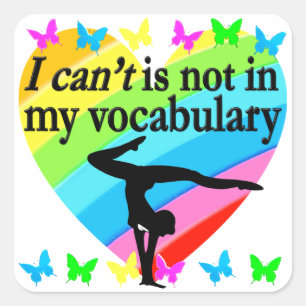 STICKER CARRÉ GYMNASTIQUE FILLE DESIGN INSPIRATIONNEL