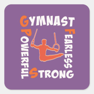 Sticker Carré Gymnastique géniale Boy Gymnaste puissance