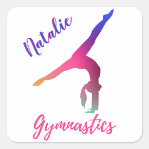 Sticker Carré Gymnastique Kickover rose violet Personnalisé
