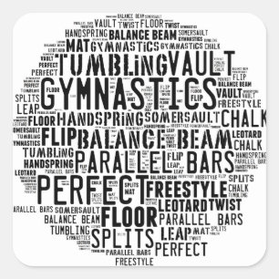 Sticker Carré Gymnastique Mot Cloud Tumbling