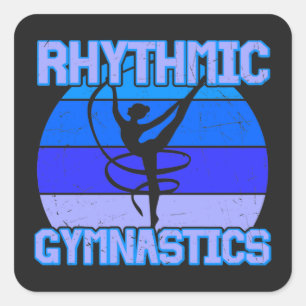 Sticker Carré Gymnastique rythmique déprimée en bleu / violet