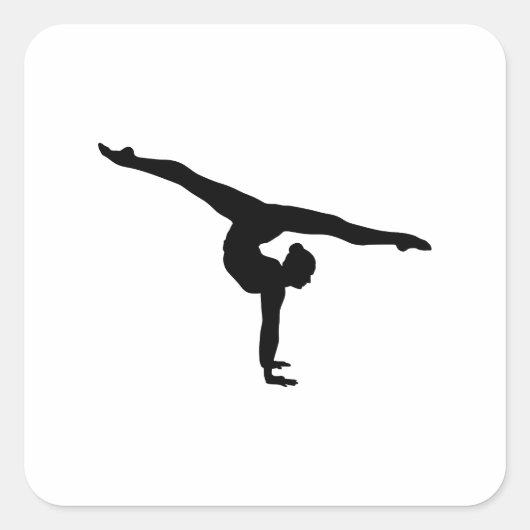 Sticker Carré Gymnastique rythmique Silhouette (Devant)
