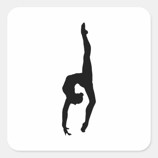 Sticker Carré Gymnastique rythmique Silhouette (Devant)