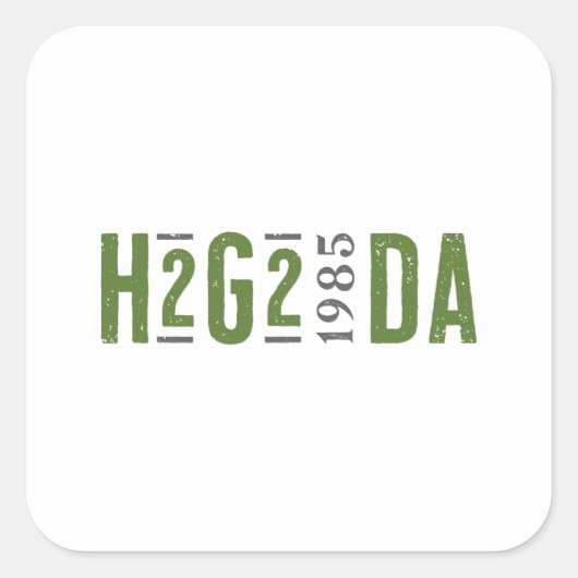Sticker Carré H2G2 Douglas Adams 1985 (Devant)