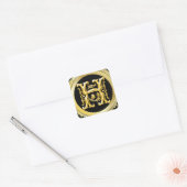 Sticker Carré H initial en or (Enveloppe)