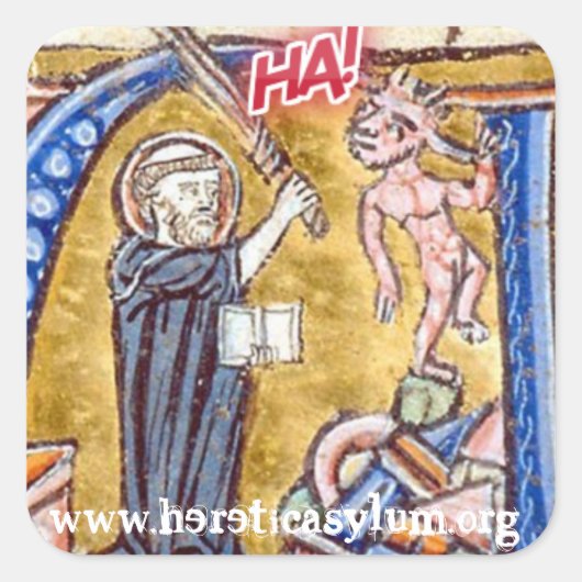 Sticker Carré HA ! w/ diable (Devant)