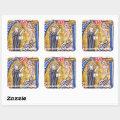 Sticker Carré HA ! w/ diable (Feuille)