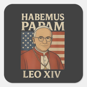 Sticker Carré Habemus papam Pape Léon XIV Église chrétienne