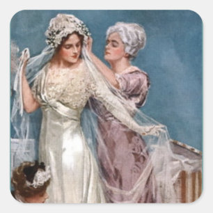 Sticker Carré Habiller la mariée