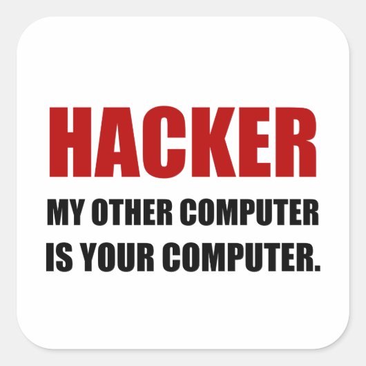 Sticker Carré Hacker autre ordinateur (Devant)
