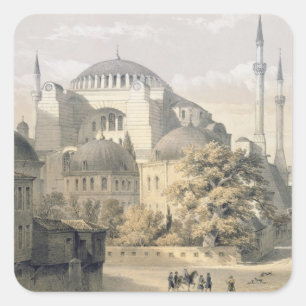 Sticker Carré Haghia Sophia, plat 19 : vue extérieure du mosq