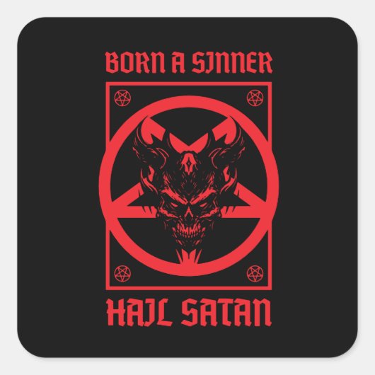 Sticker Carré Hail Satan (Devant)