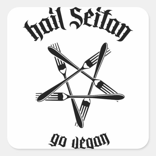 Sticker Carré Hail Seitan 1.1 (noir) (Devant)