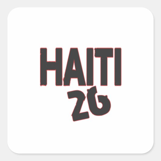 Sticker Carré Haïti 26 texte (Devant)