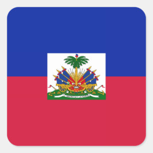 Sticker Carré Haïti - Drapeau haïtien