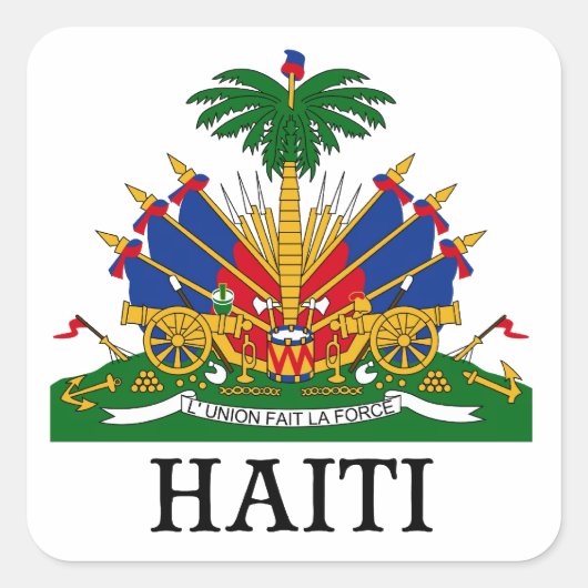 Sticker Carré HAÏTI - emblème/blason/drapeau/symbole (Devant)
