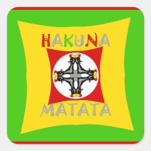 Sticker Carré Hakuna Matata Fun Rasta Couleurs : Vibrant et sans