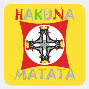 Sticker Carré Hakuna Matata Fun Rasta Couleurs : Vibrant et sans