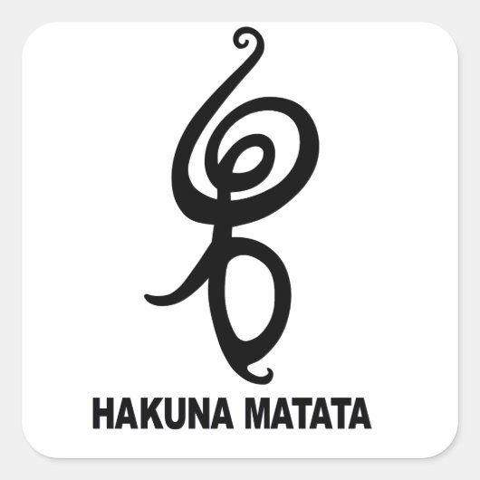 Sticker Carré Hakuna Matata - Symbole africain (Devant)