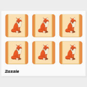 Sticker Carré Hala le Fox (Feuille)