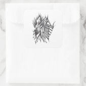 Sticker Carré Half & Half Black White Abstract Tribal Tattoo Art (Sac)