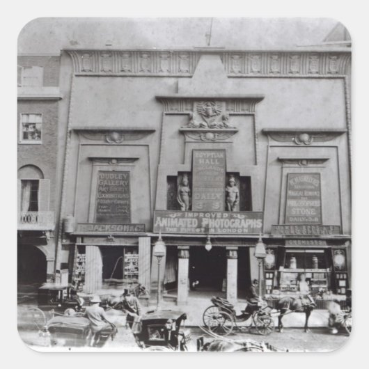 Sticker Carré Hall égyptien, Piccadilly 1895 (Devant)