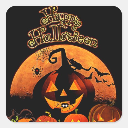 Sticker Carré Halloween (Devant)