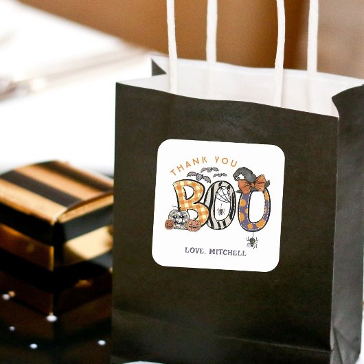 Sticker Carré Halloween 2e anniversaire Merci