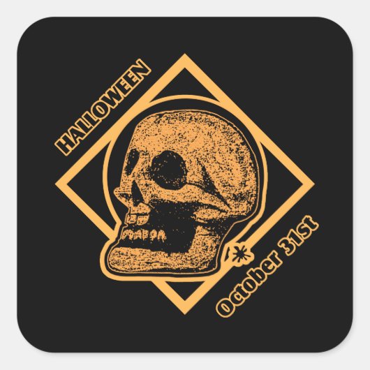 Sticker Carré Halloween 31 octobre (Devant)