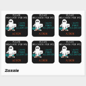 Sticker Carré Halloween Allergy Alert Ghost Ne pas nourrir les e (Feuille)