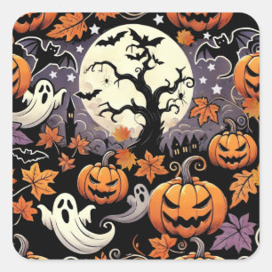 Sticker Carré Halloween/Automne/Automne