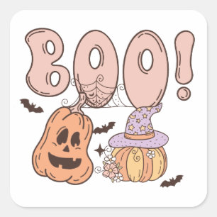Sticker Carré Halloween Boo