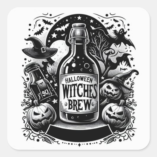 Sticker Carré Halloween Brew (Devant)