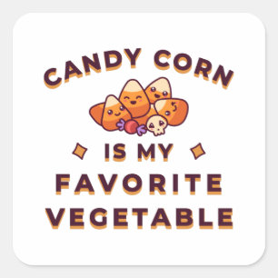 Sticker Carré Halloween Candy Corn