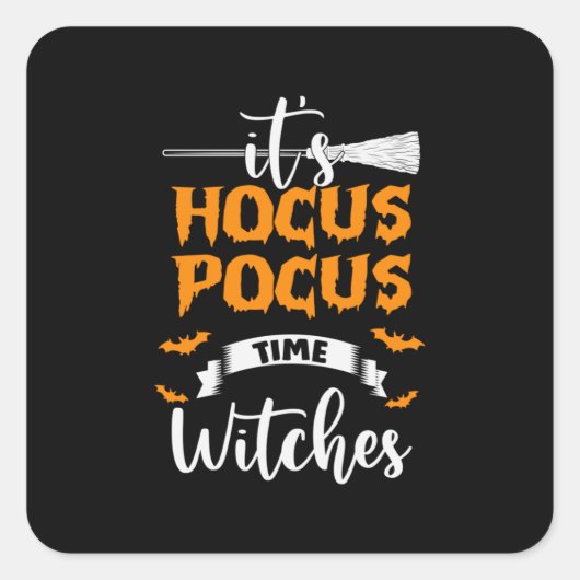 Sticker Carré Halloween C'Est Hocus Pocus Heure Anniversaire (Devant)