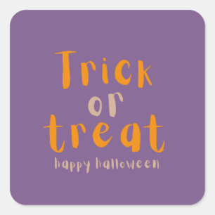 Sticker Carré Halloween Classique Ou Treat