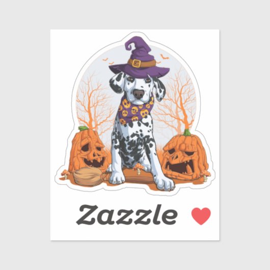 Sticker Carré Halloween Dalmatien (Feuille)
