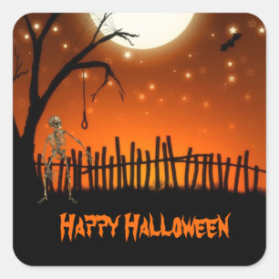 Sticker Carré Halloween déplaisant et effrayant
