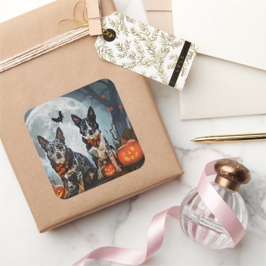 Sticker Carré Halloween Éffrayant (Cadeaux)