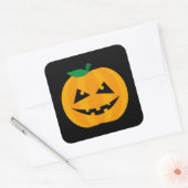 Sticker Carré Halloween éffrayant Jack-O'-Lantern (Enveloppe)