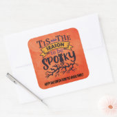 Sticker Carré Halloween Éffrayant personnalisé (Enveloppe)