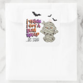 Sticker Carré Halloween Envelopper maman bébé Orange/pourpre ID6 (Sac)