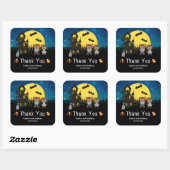 Sticker Carré Halloween fête d'anniversaire Werewolf Blue (Feuille)