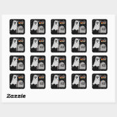 Sticker Carré Halloween Ghost et Tombstone Boo (Feuille)