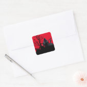 Sticker Carré Halloween Grim Reaper Nuit Rouge (Enveloppe)