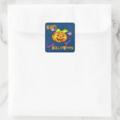 Sticker Carré Halloween heureux Citrouille (Sac)