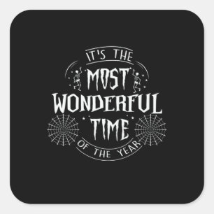 Sticker Carré Halloween It Is The Most Wonderful Time Birthday